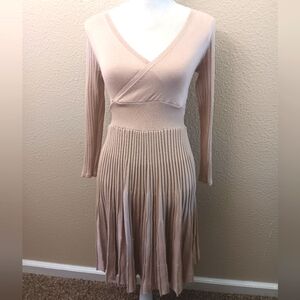 Pink Wrap Sweater Dress